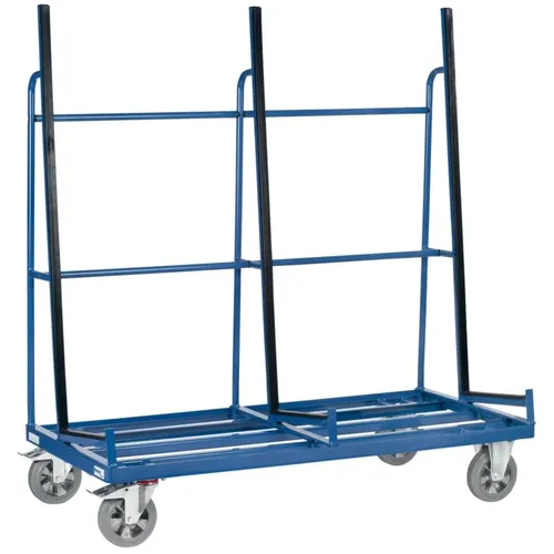 Fetra Plattenwagen 4455 - Hochbelastbarer Transportwagen mit Gummireifen - Plattenwagen für den sicheren Transport von Plattenmaterialien bis 1200 kg Tragkraft. Ideal für Baustellen und Werkstätten, mit einseitiger Anlage und robusten Gummireifen.