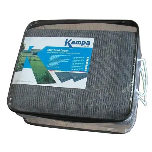 Vorzelt-Teppich Kampa 111050 - 4 x 4 Meter blau-grau - Teppich für Vorzelte, 16 qm groß mit praktischen Ösen für sicheren Halt, ideal für Camping und Freizeit.