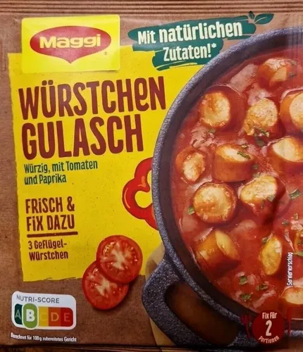 5x Maggi Fix für Würstchen Gulasch mit Tomaten und Paprika für 10 Personen