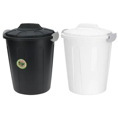 Maxitonne mit Deckel 23L Oskartonne Windeleimer Abfalleimer Kunststoff Mülltonne Abfalltonne Mülleimer, Farben:Schwarz
