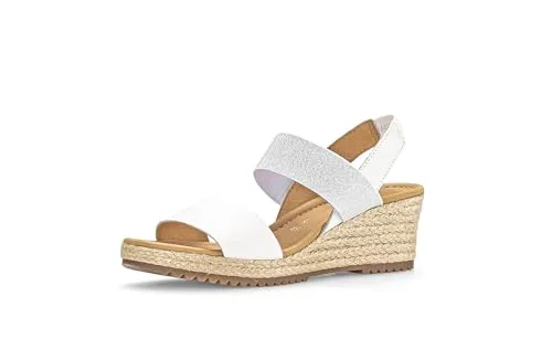 Gabor Damen Keilsandalen, Frauen Sandalen,Leichte Mehrweite (G),Sommerschuhe,Freizeitschuhe,offene Schuhe,Strandschuhe,Weiss,38 EU / 5 UK