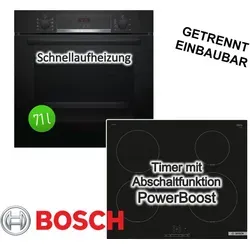 BOSCH Backofen-Set HBA553BA0 EcoClean + Induktionskochfeld PUE63RBB5E