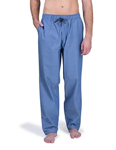 Moonline - Herren Webhose Freizeithose Loungewear aus 100% Baumwolle, Farbe:Jeansblau, Größe:46-48
