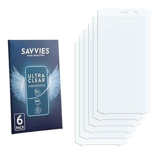 Savvies 6 Stück Schutzfolie für i.safe MOBILE IS540.M1 Displayschutz-Folie Ultra-Transparent