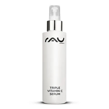 RAU Cosmetics Triple Vitamin C Serum 100 ml - Hochdosiertes Anti Aging Serum - Hyaluronsäure und 3 Vitamin C Säuren für strahlende, jugendliche Haut. Ideal gegen Pigmentflecken und Hautalterung, unterstützt die Feuchtigkeitsversorgung und Faltenreduzierung.