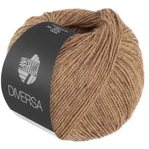 LANA GROSSA Diversa | Leichtes Baumwoll-Mischgarn mit zartem Melange-Effekt | Handstrickgarn aus 74% Baumwolle & 26% Viskose | 50g Wolle zum Stricken & Häkeln | 210m Garn FB 31