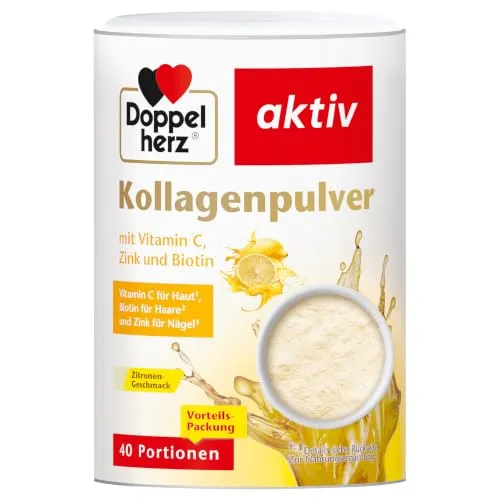 Doppelherz Kollagenpulver mit Vitamin C, Zink und Biotin, 300 g
