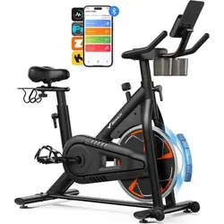 Heimtrainer Fahrrad für Zuhause – Leises Fitnessbike mit LCD-Display und 8 Widerstandsstufen - Erleben Sie individuelles Training mit 8 Widerstandsstufen und einem ergonomischen, verstellbaren Sitz. Ideal für ungestörtes Training dank leisen Betrieb (<25 dB). Verfolgen Sie Ihre Fortschritte bequem mit der App.