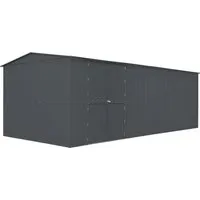 Globel Erweiterungsmodul Metallgerätehaus Worker 125 x 308 x 225 cm anthrazit - Zubehör für Gartenhäuser, bietet zusätzlichen Stauraum und ist wetterfest für optimale Langlebigkeit.