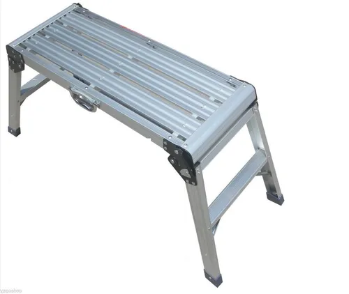 VaGo Klapptrittleiter 76 x 31 cm - Arbeitsplattform - Leiter mit einer Höhe von 49,5 cm und einer Tragfähigkeit von 125 kg, ideal für sicheres Arbeiten in Haushalt und Garten.