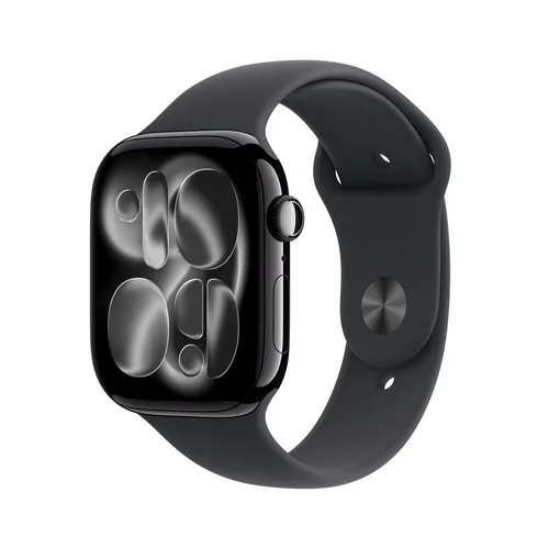 Apple Watch Series 11 46 mm Aluminium Diamantschwarz mit schwarzem Sportarmband