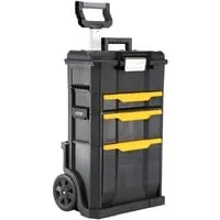 Stanley Werkzeugkoffer 2-in-1 STST1-70344 - 2-teiliger Kunststoff Trolley mit abnehmbarer Werkzeugkiste und robustem Teleskopgriff, ideal für Ordnung und Mobilität in der Werkstatt.