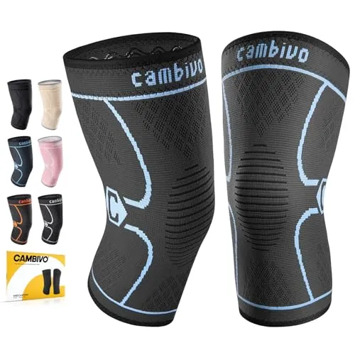CAMBIVO Kniebandage Männer Damen X2, Bandage Knie hilfreich Erholung bei Meniskusriss, ACL und Arthritis, Kniebandage Meniskus für Laufen, Wandern, Joggen, Sport, Volleyball