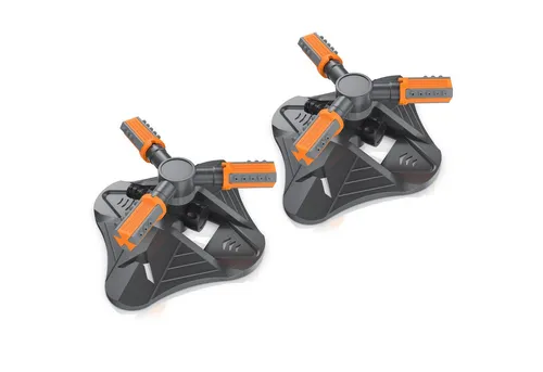 Brandson 360° Rasensprenger – 2er Set Garten Sprinkler - Effizientes Bewässerungssystem mit einstellbarem Sprühmuster und regulierbarer Wurfweite bis 10 m. Ideal für eine gleichmäßige Rasensprengung im Garten.