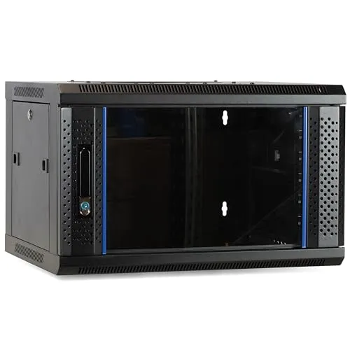 DSIT 4HE Netzwerkschrank - 19 Zoll Wandmontage mit Glastür - Robuster 4 HE 19 Zoll Netzwerkschrank zur Wandmontage, ideal für platzsparende Lösungen. Abschließbare Tür, flexible Montageschienen und praktische Kabeldurchführungen sorgen für optimalen Zugang und Sicherheit.
