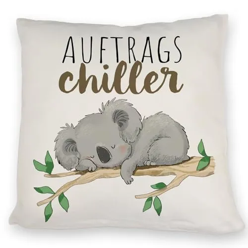 speecheese Schlafender Koala Kissen mit Spruch Auftragschiller EIN bequemes DekoKissen für das Sofa lustiges Motiv Teenager Kuscheliger Bär Kissen bezug Bedruckt Inlay Australien