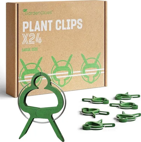 GardenGloss Gartenpflege-Set Pflanzenclips Klein - Einfache Rankhilfe für Tomaten, Rosen, Gurken