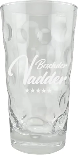Beschder Vadder Dubbeglas 0,5 L - Das Schorleglas für den besten Pfälzer Vater, Aufdruck milchig (frozen)