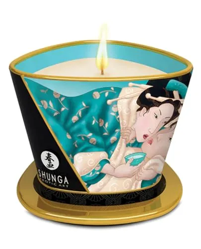 Shunga Candles-94513, 290 g, Island Blossom - Aromatherapeutische Kerzen mit hochwertigen Inhaltsstoffen, die eine entspannende Atmosphäre für romantische Momente schaffen.