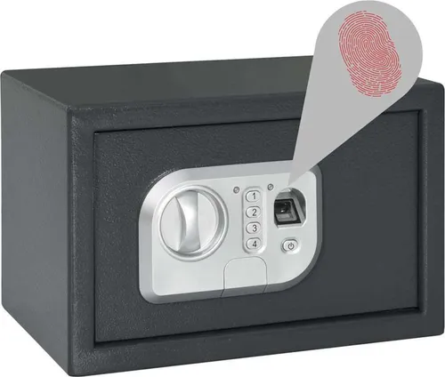 vidaXL Digitaler Safe mit Schloss Dunkelgrau 20 x 31 x 20 cm - Stabiler Stahl-Safe für die sichere Aufbewahrung von Bargeld und Dokumenten. Mit benutzerfreundlichem elektronischen Schloss und modernem Design, ideal für Büros.