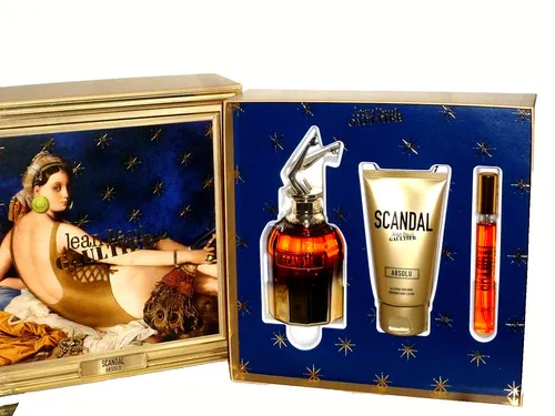 Jean Paul Gaultier Scandal Absolu Parfum Concentre Set 3 Pieces - Parfüm-Geschenkset mit 80ml Parfum, 10ml EDP und 75ml Body Lotion – ein luxuriöses Dufterlebnis für besondere Anlässe.