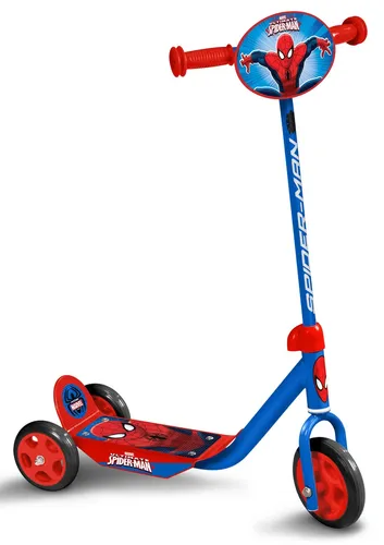 STAMP - SCOOTER 3 Räder - SPIDERMAN, Blau - Roller / Kickboards, stabiler 3-Rad-Roller mit rutschfester Fußstütze und höhenverstellbaren Griffen für Kinder, ideal für sicheres Fahren und Spaß.
