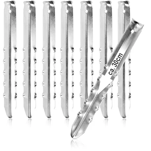 com-four® 8X Zelt-Hering aus Stahl - halbrunde, robuste Erdnägel für Camping und Outdoor - ideal für normalen Boden (8 Stück - 30cm)