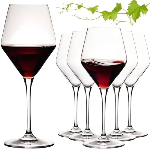 IMPERIAL Rotweingläser 375ml Serie 'Rom' Set 6-Teilig Bordeauxgläser aus Crystalline Glas Weinglas Spülmaschinenfest