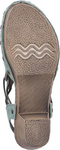 Rieker Damen Slipper mit Gummizug und Blockabsatz, Leder, Grün, Größe 41 - Stylischer Damen Slipper von Rieker aus hochwertigem Leder. Mit elastischem Gummizug für optimalen Tragekomfort und rutschfester Sohle, ideal für warme Tage und besondere Anlässe.