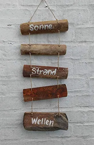 Deko-Impression Treibholzhänger Schild - Sonne Strand Wellen - Meer Küste See 60 cm