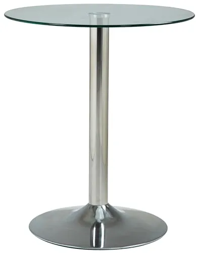 CLP Glastisch 60 cm Durchmesser - Eleganter Stehtisch aus Sicherheitsglas - Barmöbel: Vielseitiger Glastisch für drinnen und draußen, bietet Platz für bis zu vier Personen und überzeugt durch pflegeleichte, schmutzabweisende Oberfläche.