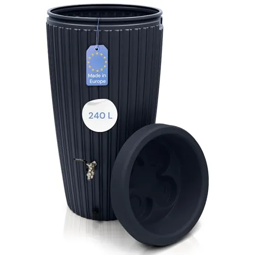 YourCasa Regentonne 240 Liter mit Messing Wasserhahn