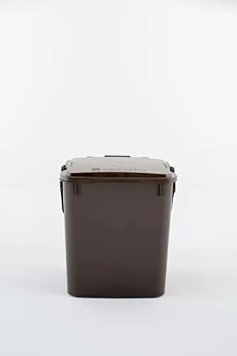 Hardwex Komposteimer | Biomülleimer | Kompostbehälter | Küchenabfallbehälter | 10 L | 28 x 27 x 22 cm | Braun | Mit Deckel und Henkel | Geruchsdicht & Abwaschbar | Für alltäglichen Biomüll
