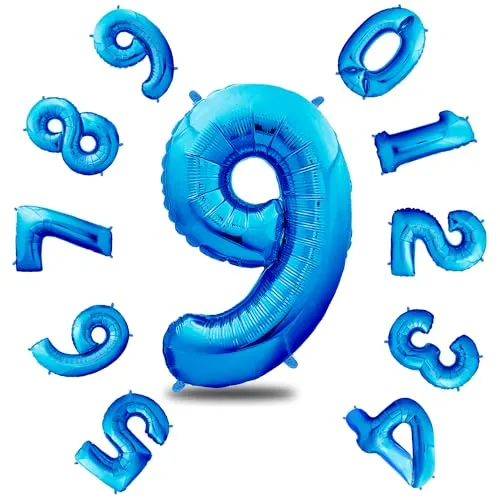 envami® Luftballon Geburtstag XXL Blau - Riesen Folienballon in 40