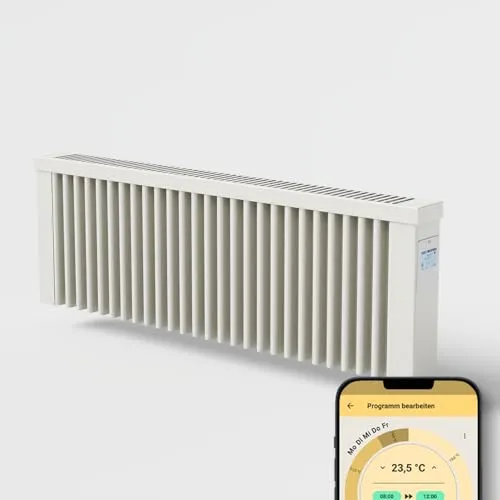 AeroFlow Elektroheizung mit Schamotte Speicherkern FlexiSmart Pro WLAN Fähig App Steuerung (SLIM 1200)