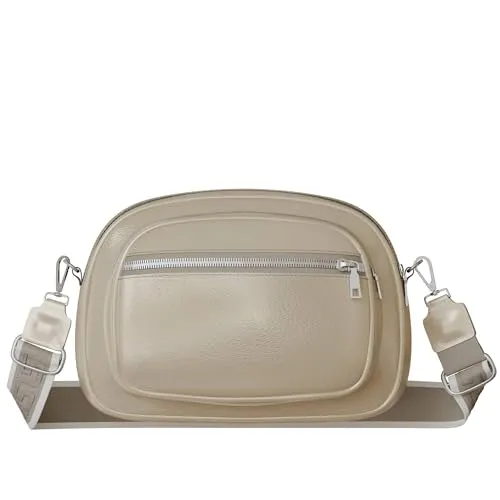 Damen Umhängetasche Crossbody Vegan Kompakt 30631 Gold - Umhängetasche aus robustem veganem Kunstleder, umweltfreundlich und praktisch für den Alltag. Kompakte Maße von 21x18x8 cm bieten Platz für Essentials und stilvolles Design in Gold.