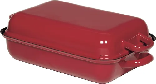 Riess Bräter 0105-020 | emailliert | 37x26x13,1 cm - Pfannen für Induktion & Backofen geeignet – Der RIESS Emaille Bräter vereint Qualität und Vielseitigkeit mit einem deckel, der auch als Backform genutzt werden kann.