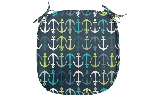 Abakuhaus Stuhlkissen Dekoratives wasserfestes Kissen mit Riemen für Küchensitze, Anker Maritime Segeln Reisen