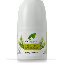 Dr. Organic Bioaktive Teebaumöl Deodorant Roll-On 50ml - Natürliche Deo-Alternative mit 24-Stunden-Schutz, alkoholfrei und aluminiumfrei. Ideal für Unisex-Anwendung und sorgt für ein frisches Gefühl den ganzen Tag.