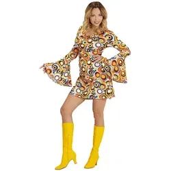 W WIDMANN MILANO Party Fashion - Kostüm Disco Style 70er Jahre, farbenfrohes Kleid für die perfekte Dancing Queen auf Karneval und Mottopartys