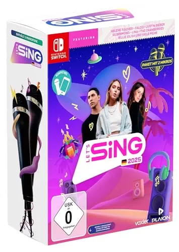 Lets Sing 2025 mit deutschen Hits [+ 2 Mics] für Nintendo Switch - Karaoke-Spaß für die ganze Familie mit 2 Mikrofonen, ideal für gesellige Abende und Partys.