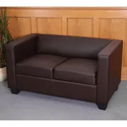 2er Sofa Loungesofa Lille - Kunstleder in Coffee - Elegantes 2er Sofa aus hochwertigem Kunstleder, ideal für entspannte Stunden. Mit stabiler Rahmenbauweise und dickem Polyesterfutter für hohen Komfort. Perfekt für jedes Zuhause!