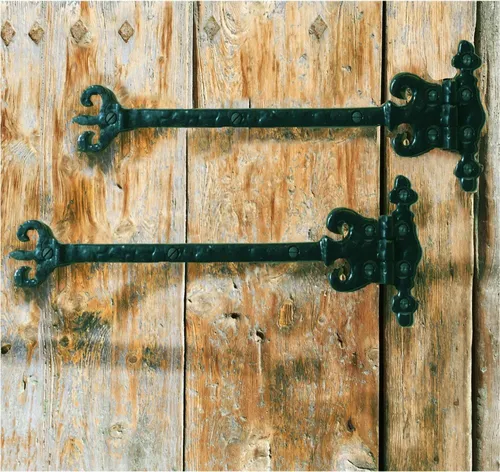 Scharniere für Schranktüren - Zierband für Holztür, Kunstbeschläge 30cm - Hochwertige Eisen-Scharniere in elegantem Schwarz, ideal für die stilvolle Gestaltung Ihrer Möbel. Perfekt für Schranktüren und Holztüren.