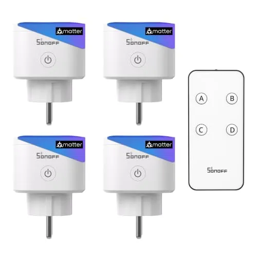 SONOFF S61s Matter WLAN Smart Steckdose 4er Pack mit Fernbedienung