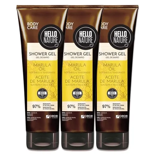 P-Beauty Naturkosmetik Duschgel mit Marula Öl - Veganes Shower Gel für Damen & Herren - Duschbad für trockene & sensible Haut feuchtigkeitsspendend, regenerierend (3x250ml)