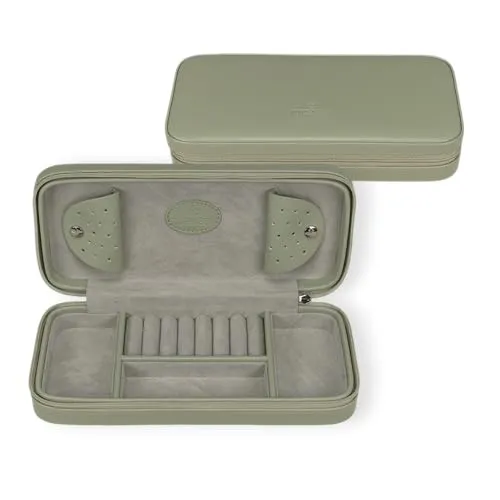 Windrose Charmbox Merino Moda in Salbei - Stilvolle Charmbox zur sicheren Aufbewahrung Ihrer Schmuckstücke. Handgefertigt und ideal für Charms und Anhänger. Perfekte Organisation und eleganter Schutz für Ihre Kollektion.