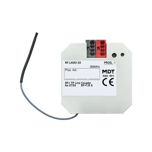 MDT RF-LK001.03 KNX RF+ Funk Linienkoppler - KNX RF+ Funk Linienkoppler, UP für die einfache Anbindung von MDT KNX RF+ Geräten. Kompakt und ideal für Unterputzmontage in Schalterdosen.