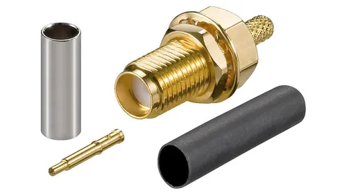 Wentronic RP-SMA Crimpbuchse für RG-174 und RG-316 - vergoldete SMA Reverse-Buchse, ideal für hochwertige Audioverbindungen und einfache Installation