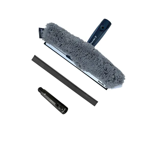 FenWi Kombi Fensterwischer mit 25cm Fensterabzieher, 30cm Microfaser Einwascher