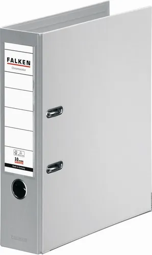 Original Falken Chromocolor Premium-Ordner 10er Pack - 10er Pack graue Ringordner für DIN A4, ideal für Büro und Organisation, mit robustem Kunststoffbezug und FSC-Zertifizierung.